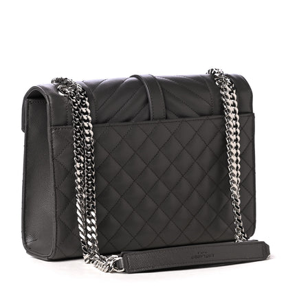 Saint Laurent Grain De Poudre Textured Mixed Matelasse Medium Triquilt Monogram Satchel Earth 2 of 4