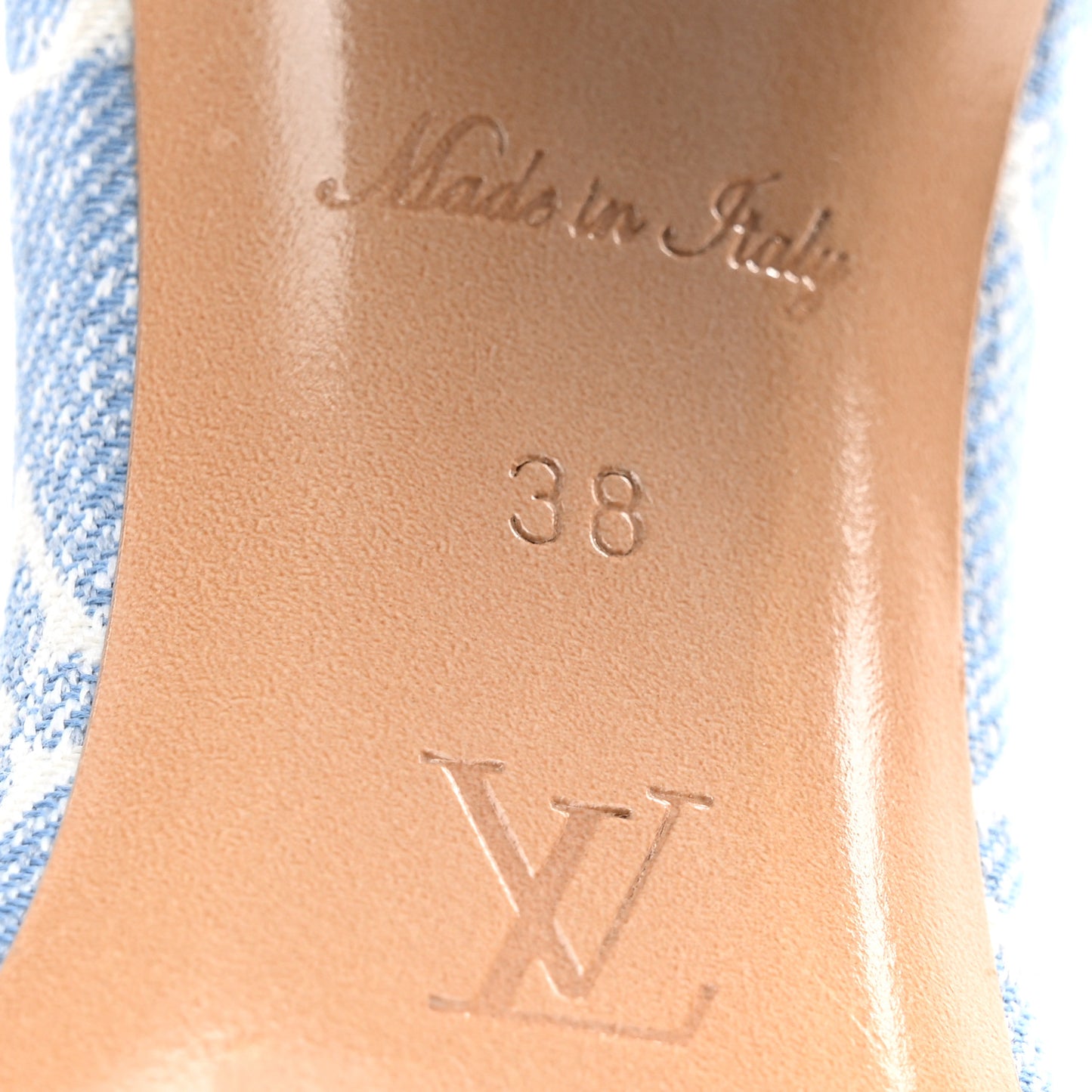 Monogram Denim Silhouette Sandals 38 Blue