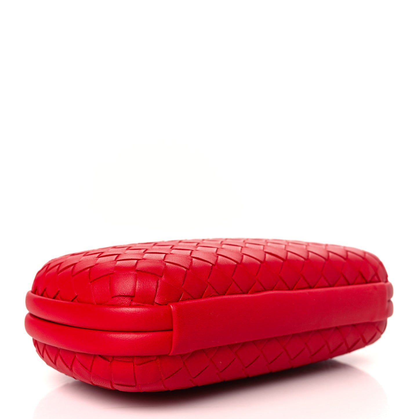 Nappa Intrecciato Chain Knot Clutch China Red