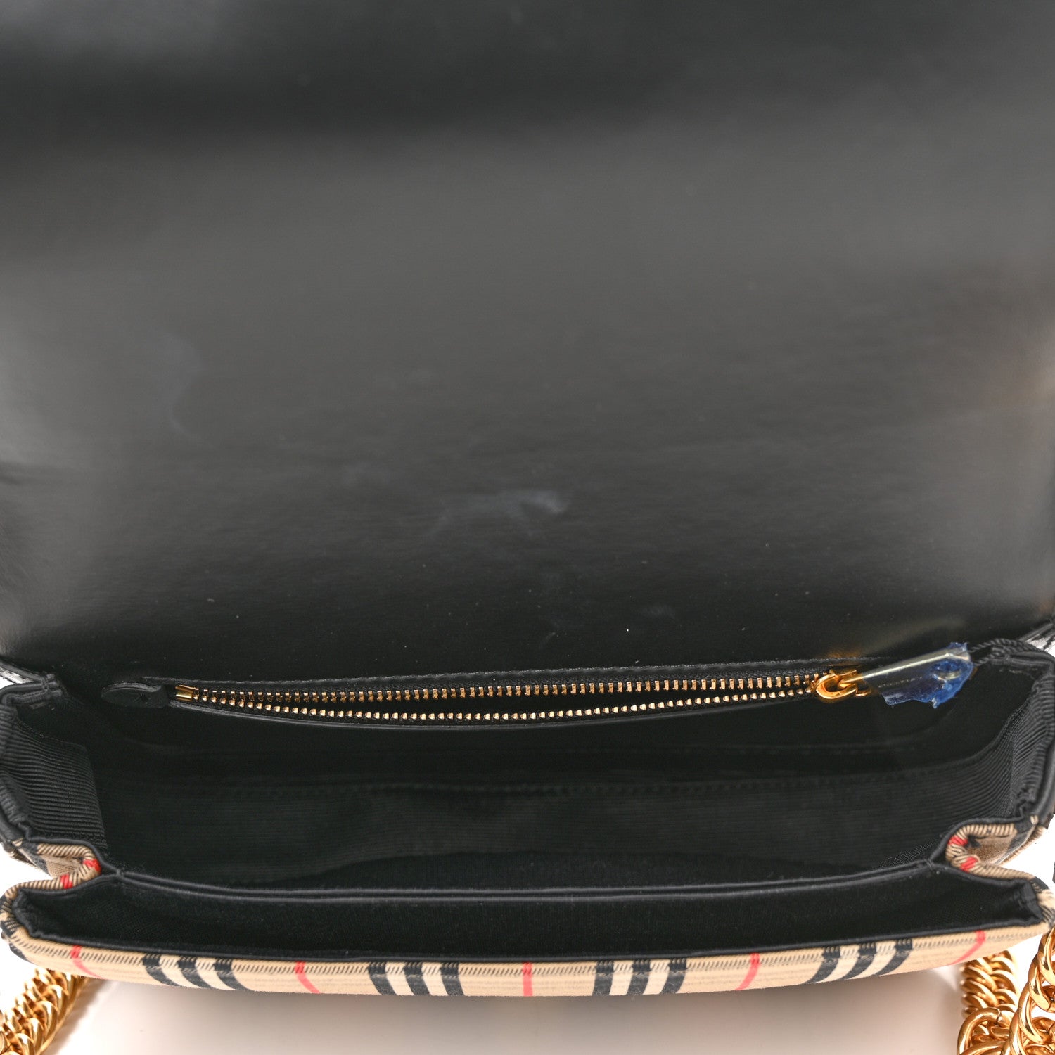 Burberry Smooth Calfskin 1983 Knight Check Link Shoulder Bag Black 5 of 10