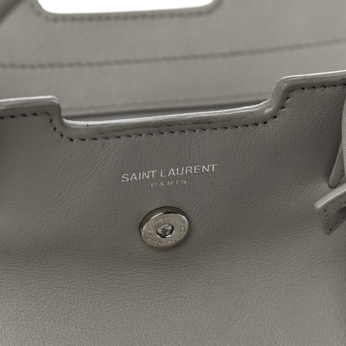 Smooth Calfskin Crocodile Embossed Baby Monogram Downtown Cabas Gris Perle