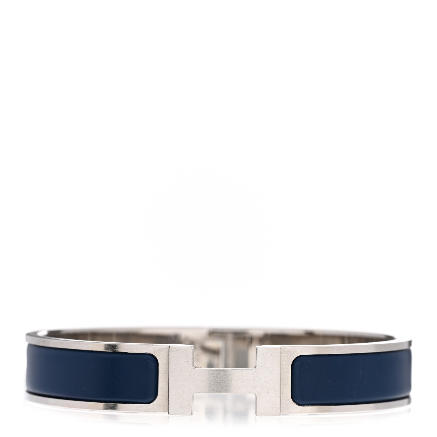 Hermes Matte Enamel Narrow Clic Clac HH Bracelet Bleu Biarritz 1 of 6