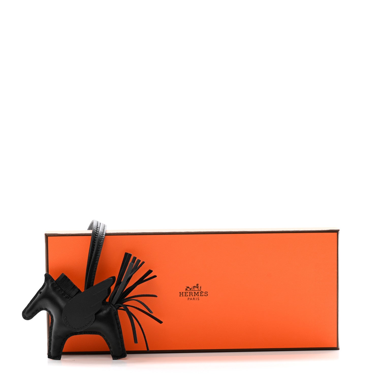 Hermes Milo Lambskin Grigri Rodeo Pegase Horse Bag Charm PM So Black 5 of 5