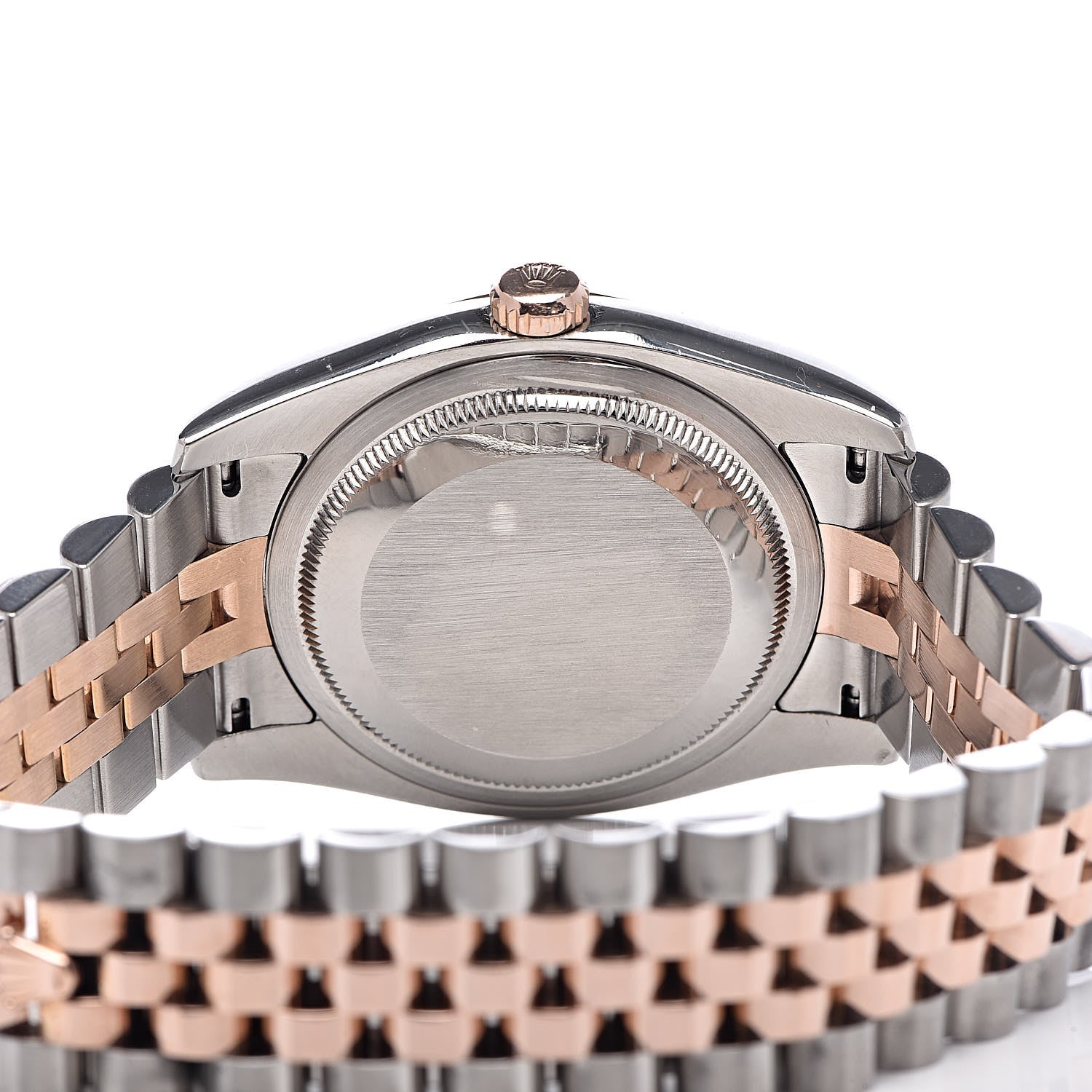 Rolex Stainless Steel 18K Everose Gold 36mm Oyster Perpetual Datejust Watch Black Sunburst Roman 116231 5 of 12
