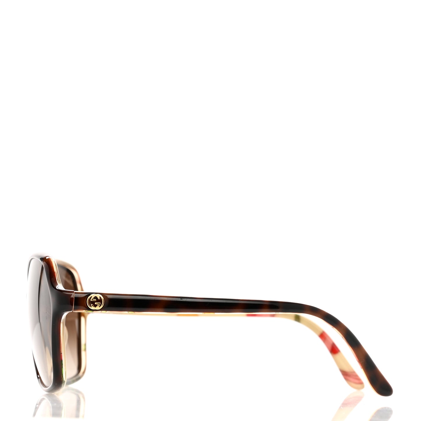 Round Floral Print Sunglasses /N/F/S Brown