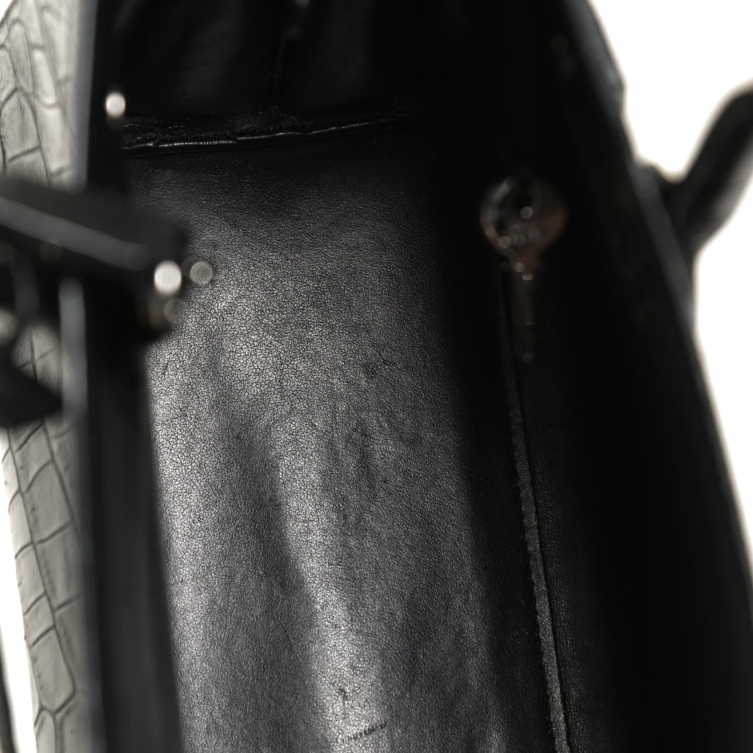 Saint Laurent Calfskin Crocodile Embossed Baby Sac De Jour Black 7 of 14