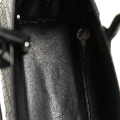 Saint Laurent Calfskin Crocodile Embossed Baby Sac De Jour Black 7 of 14