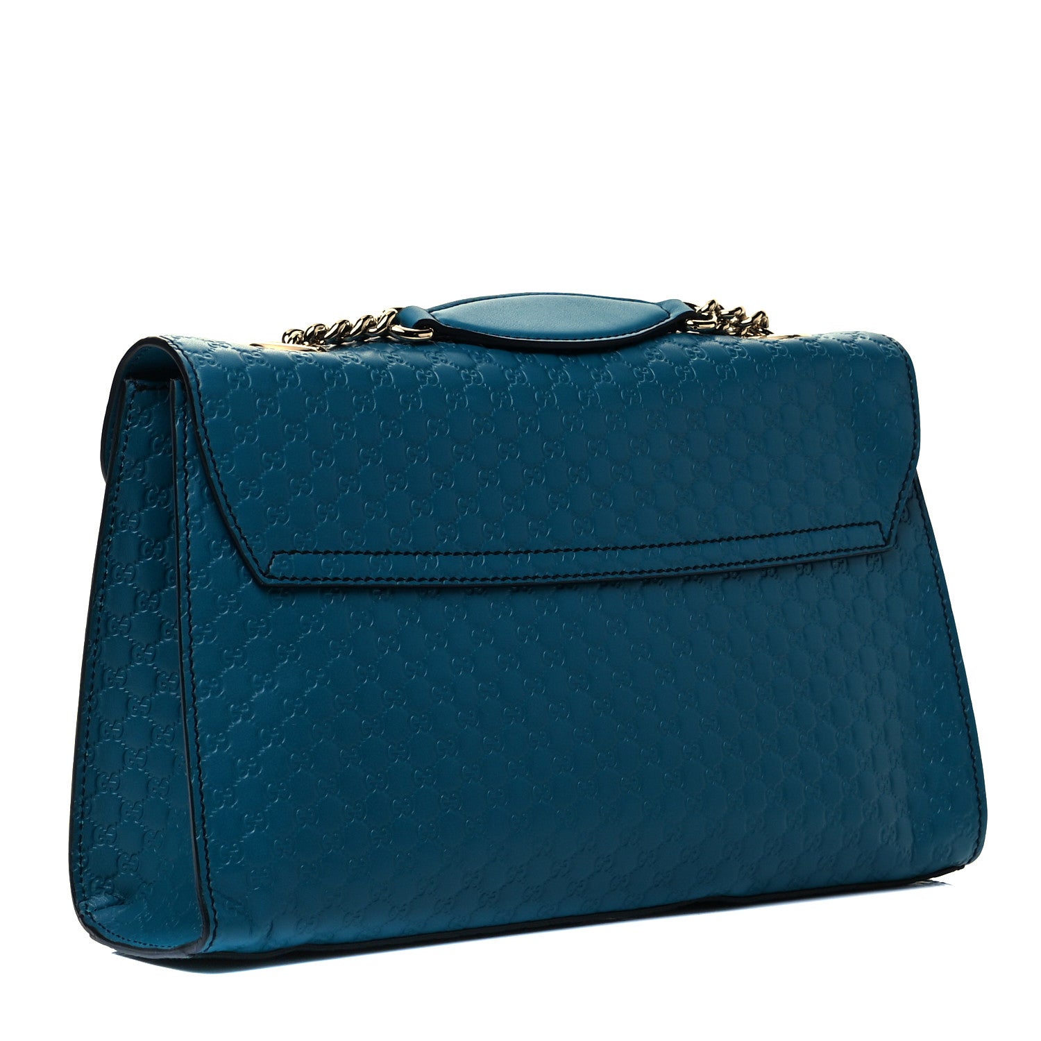 Gucci Soft Microguccissima Medium Emily Chain Shoulder Bag Deep Cobalt 3 of 9