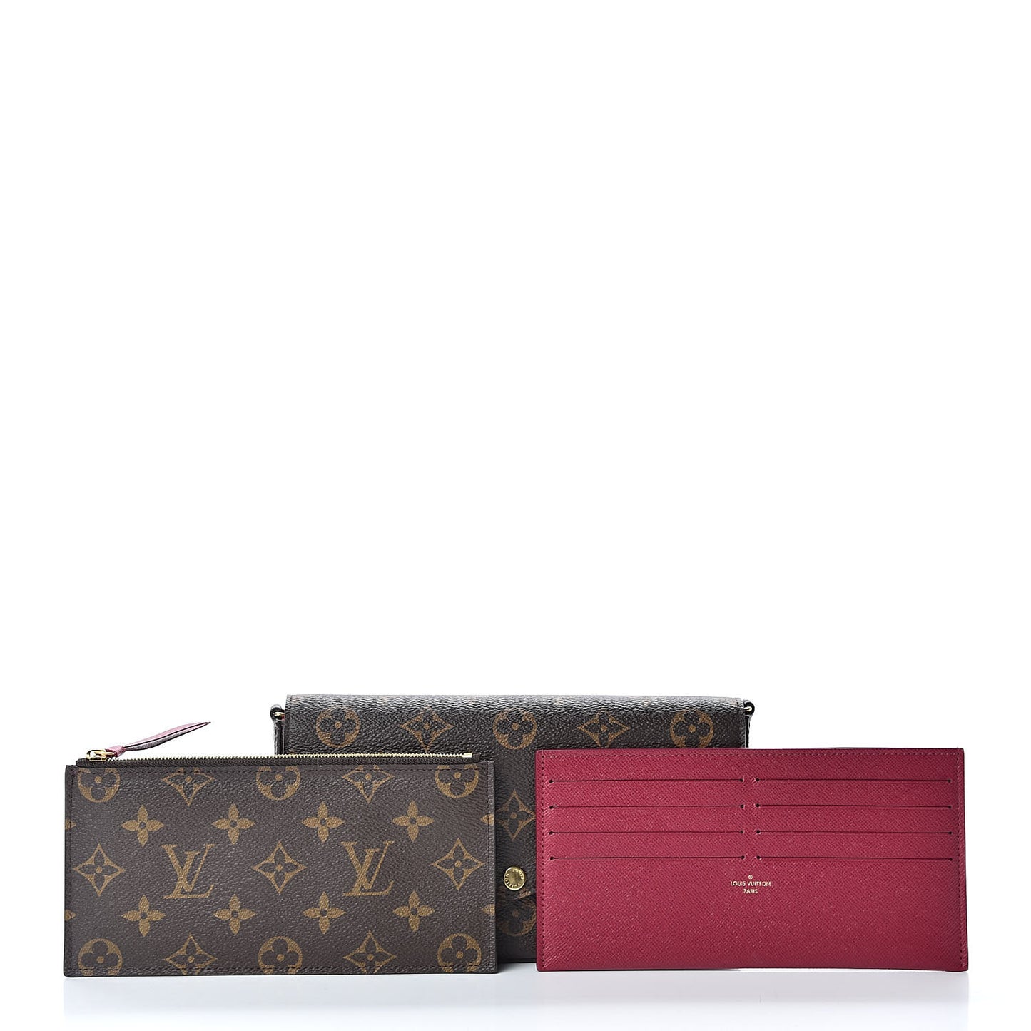 Monogram Pochette Felicie Chain Wallet Fuchsia