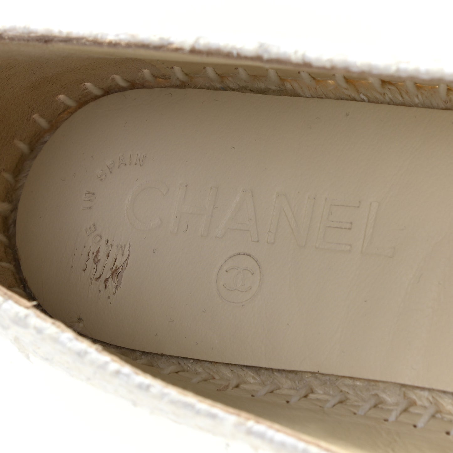 Tweed Calfskin CC Espadrilles 39 White 38 White