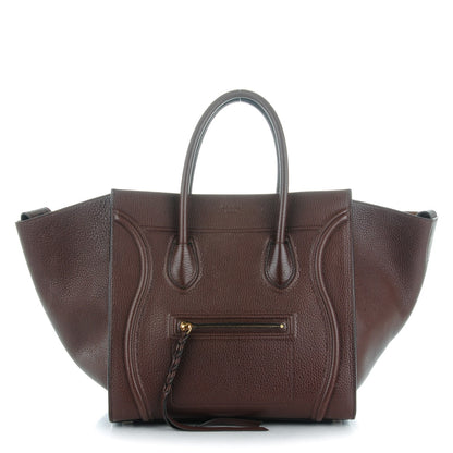 Celine Shiny Grained Calfskin Medium Phantom Luggage Brown 1 of 9