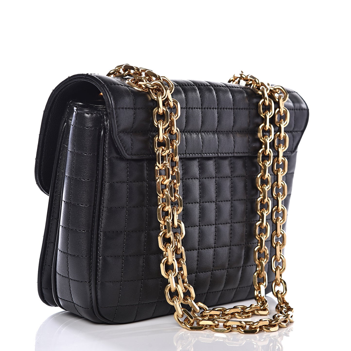 Calfskin Quilted Medium C Bag Black