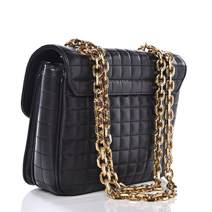 Celine Calfskin Quilted Medium C Bag Black 2 of 8