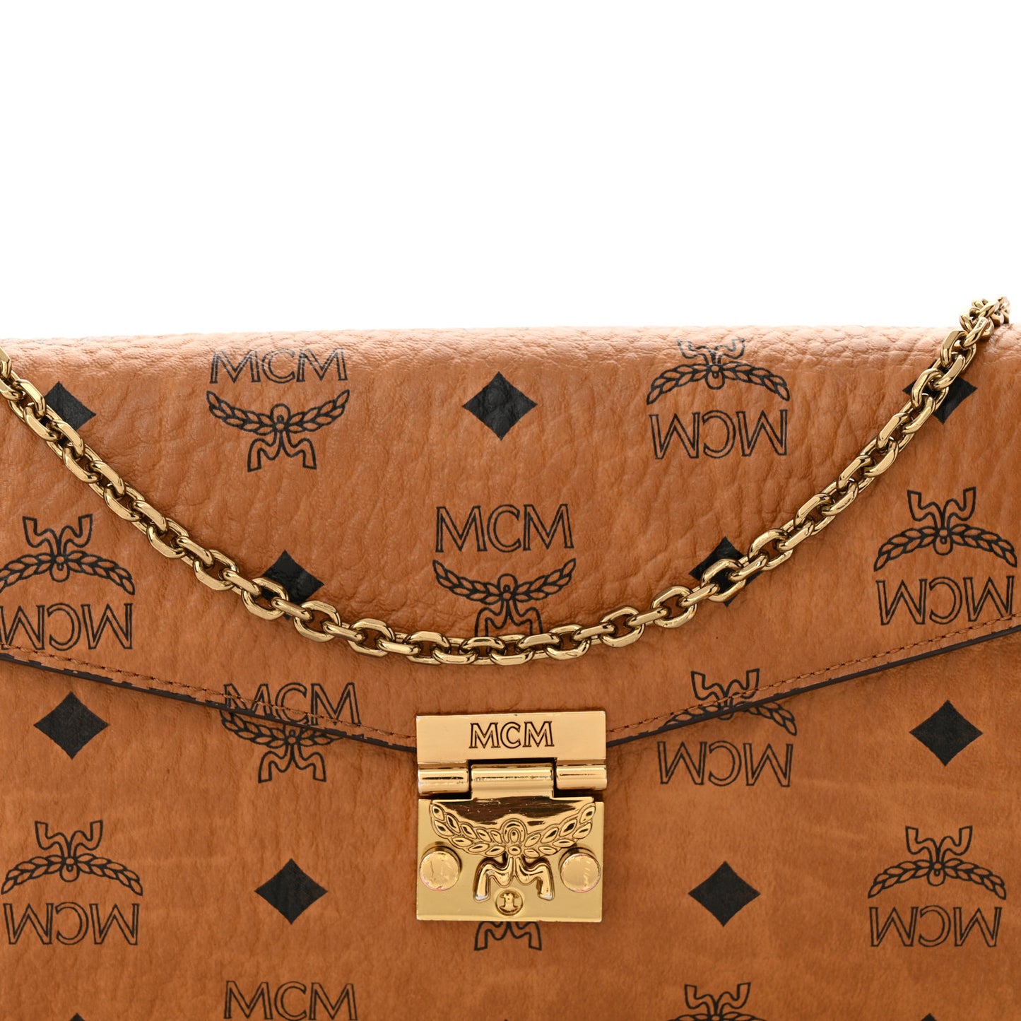 Visetos Medium Patricia Wallet On Chain Cognac