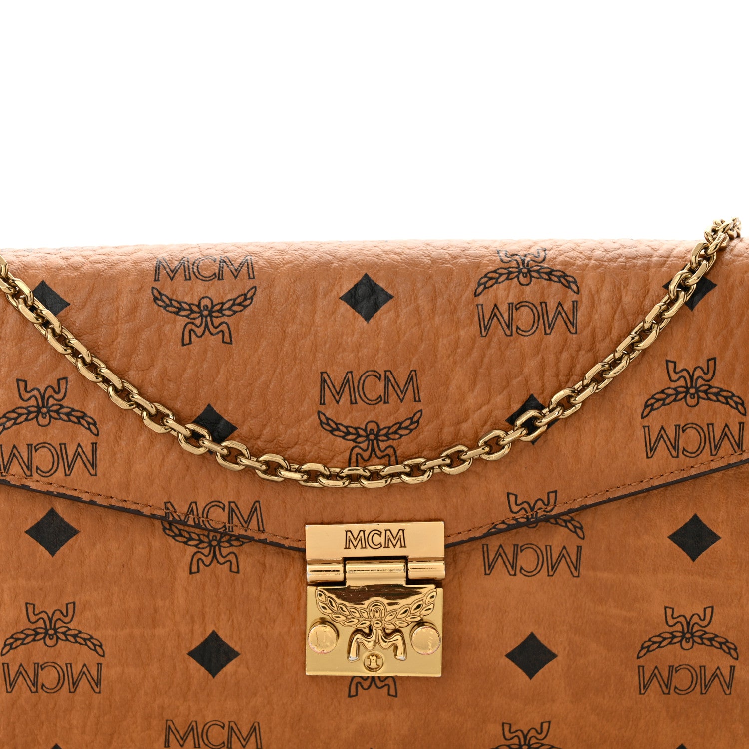 MCM Visetos Medium Patricia Wallet On Chain Cognac 7 of 14