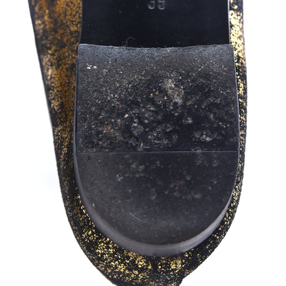 Chanel Laminated Suede Goatskin Cap Toe CC Ballerina Flats 35 Bronze 10 of 11