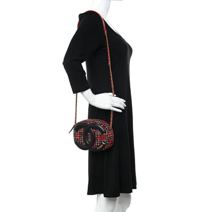 Chanel Tweed Lambskin Quilted Coco Midnight Camera Case Red Black 2 of 12