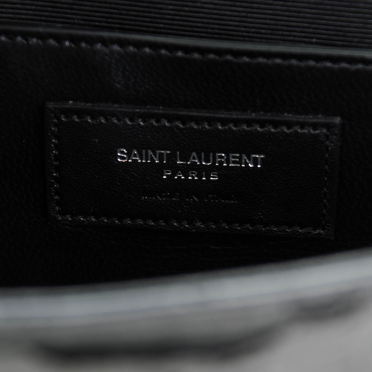 Saint Laurent Python Embossed Medium Kate Monogram Chain Wallet Black 6 of 6