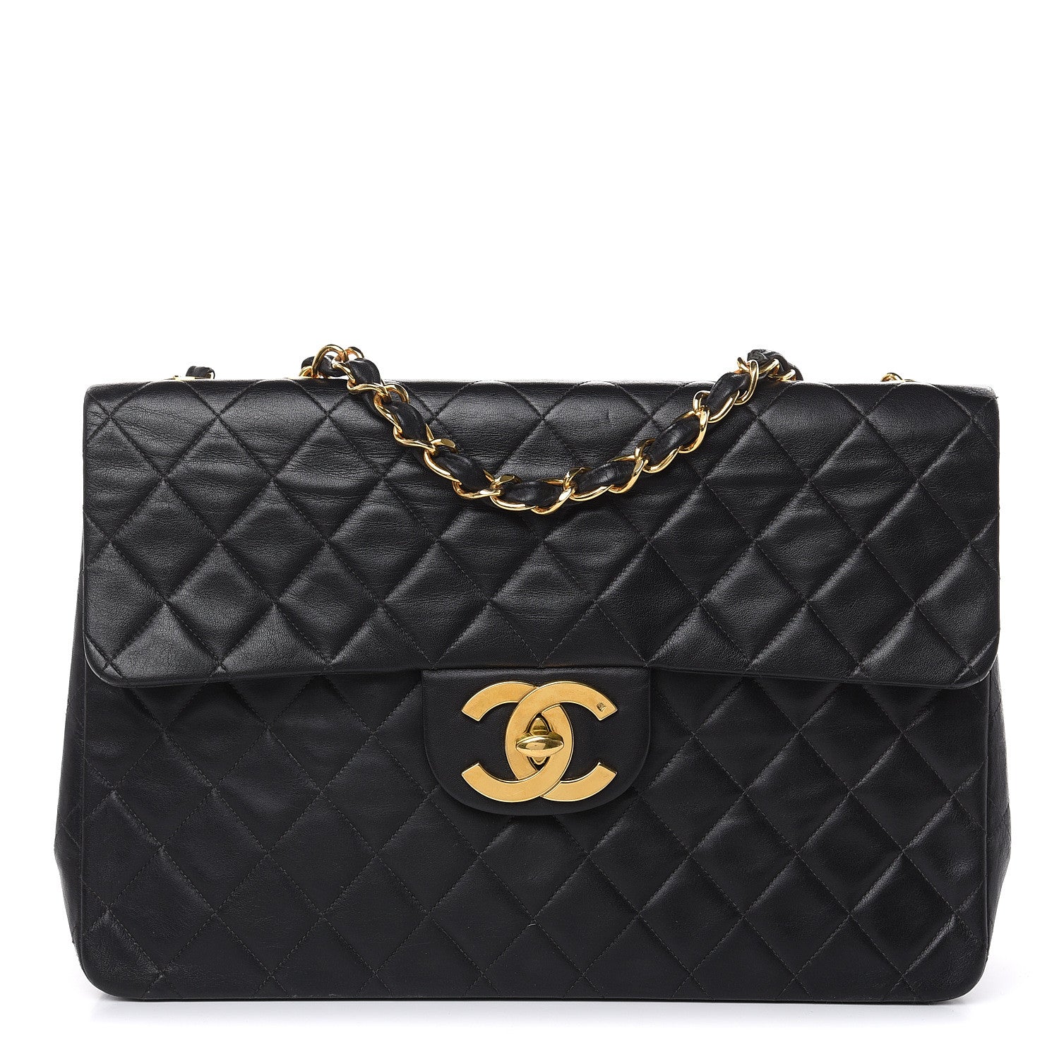 Chanel Lambskin Quilted XL Jumbo Single Flap Black 1 of 18