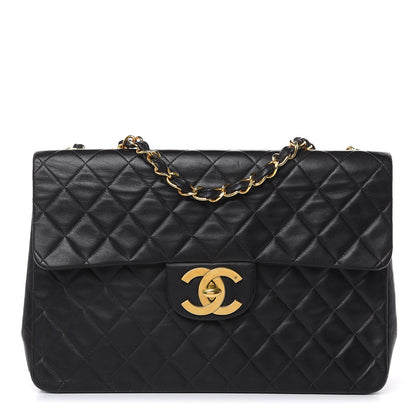 Chanel Lambskin Quilted XL Jumbo Single Flap Black 1 of 18