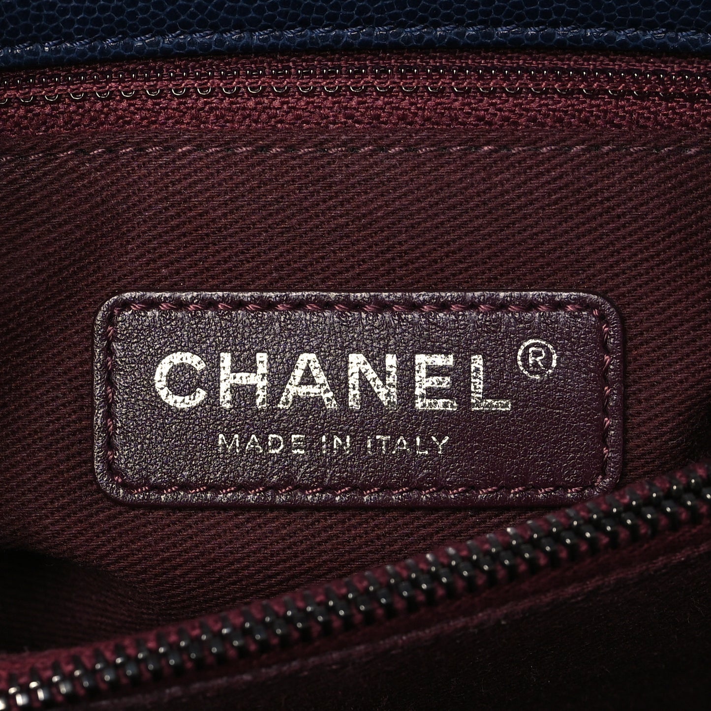 Caviar Quilted Medium Coco Handle Flap Navy Blue