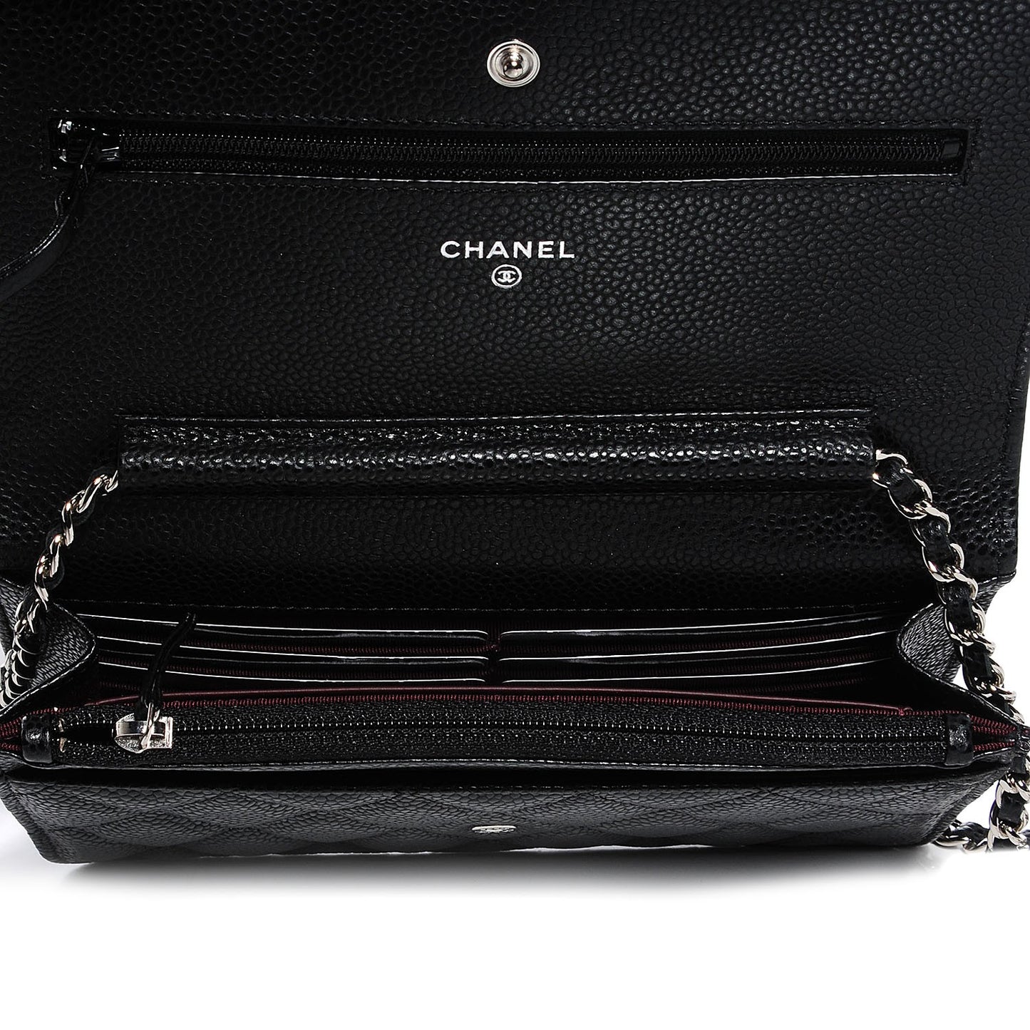 Caviar Quilted Wallet On Chain WOC Black