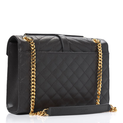 Saint Laurent Grain De Poudre Textured Mixed Matelasse Medium Triquilt Monogram Satchel Earth 2 of 7