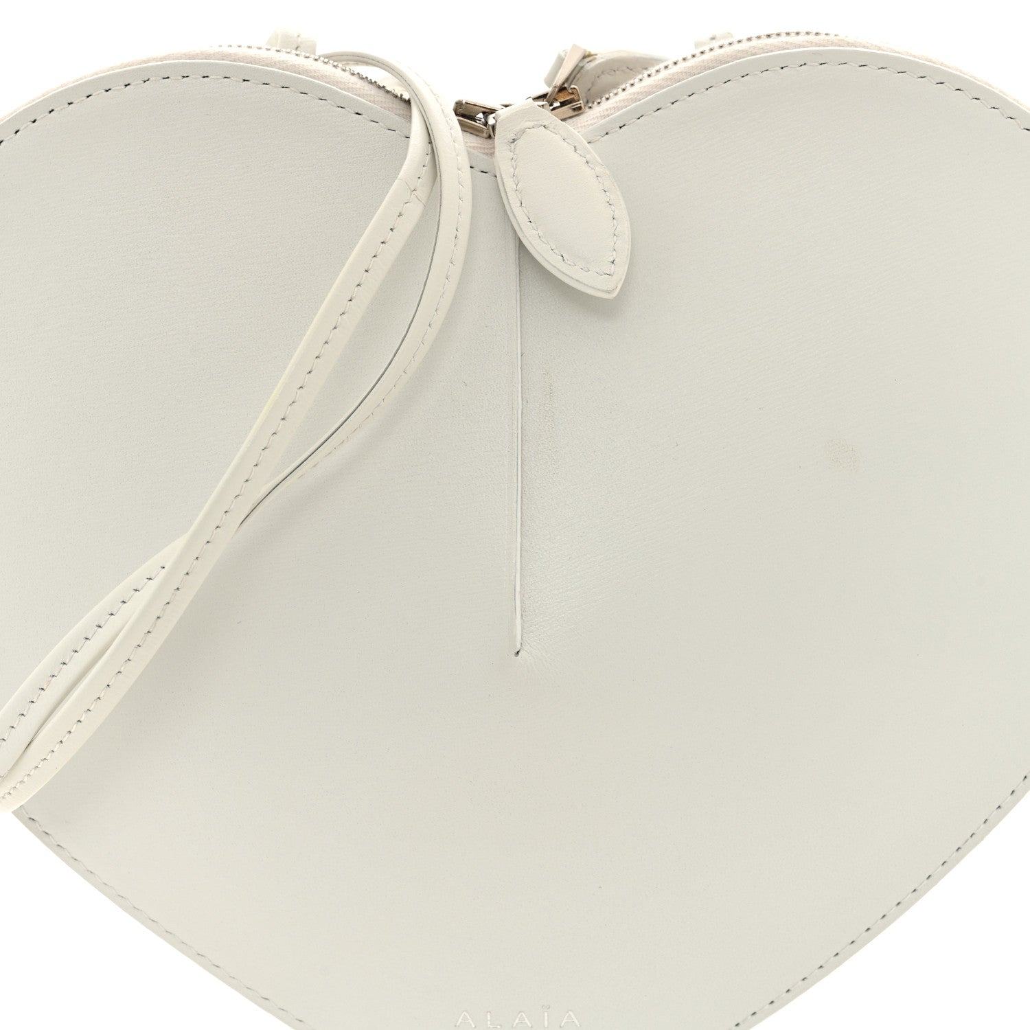 Alaia Calfskin Le Coeur Bag Optic White 7 of 8