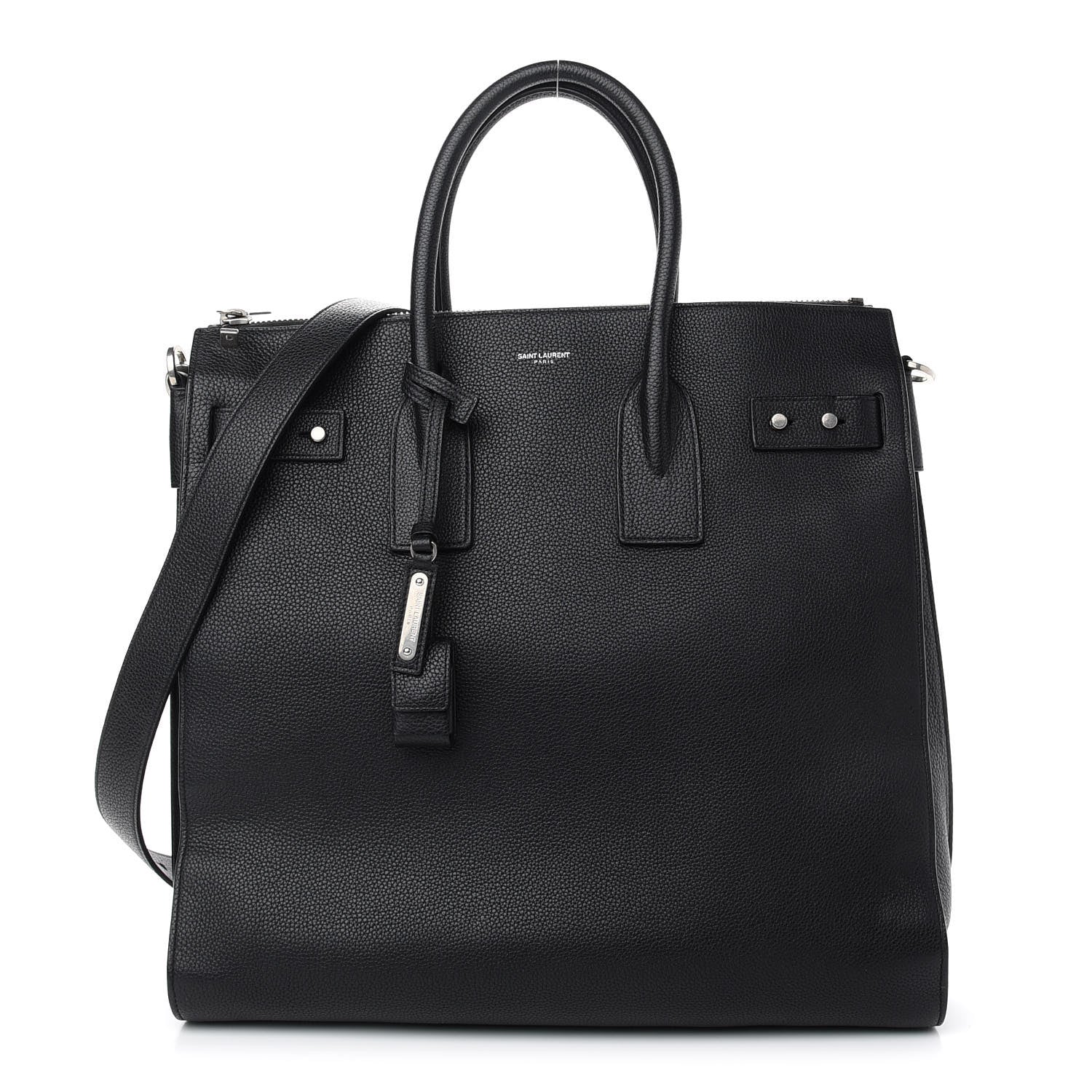Saint Laurent Grained Calfskin Sac De Jour Souple North South Tote Black 1 of 8