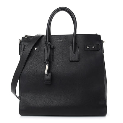 Saint Laurent Grained Calfskin Sac De Jour Souple North South Tote Black 1 of 8