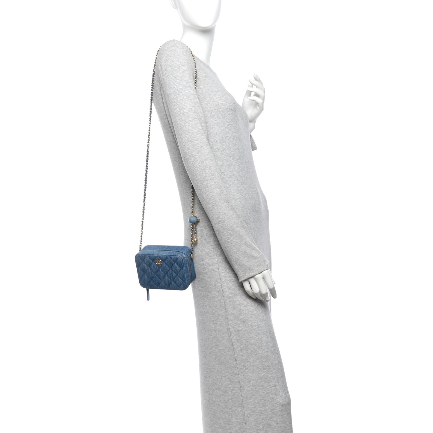 Denim Quilted CC Pearl Crush Camera Case Blue