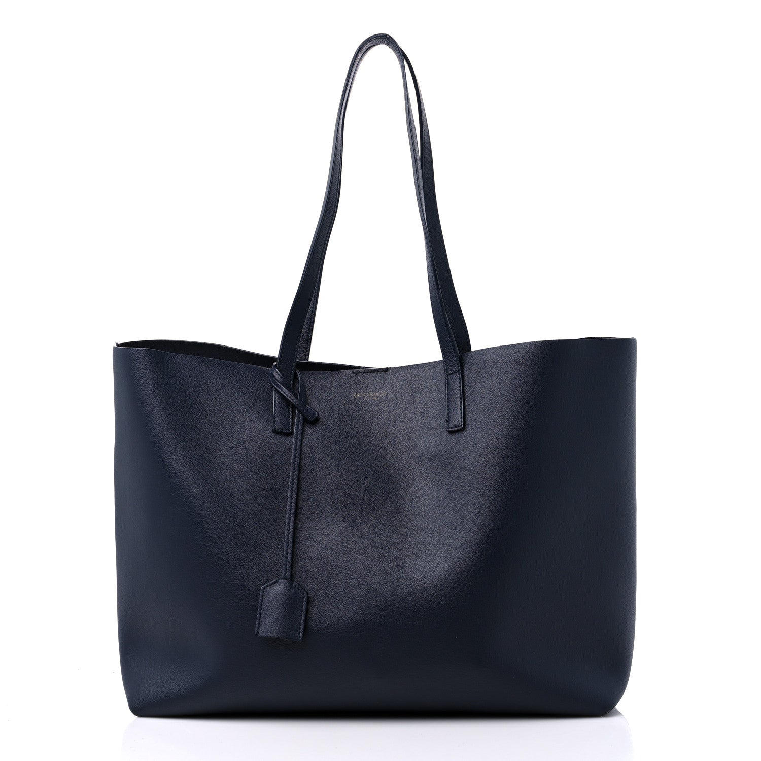 Saint Laurent Calfskin Large Shopping Tote Navy 3 of 19
