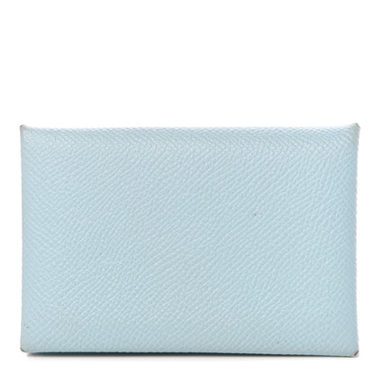 Hermes Epsom Calvi Card Case Bleu Zephyr 1 of 11