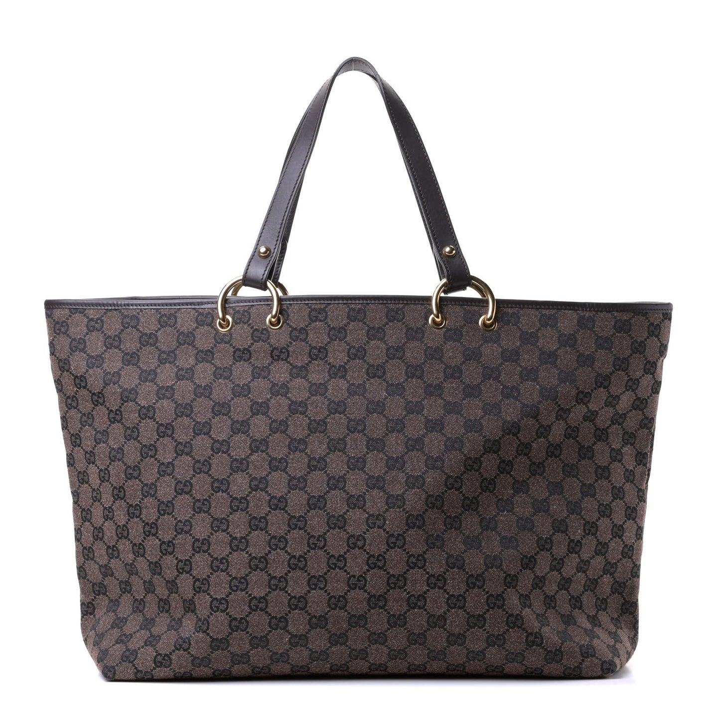 Monogram Denim Large Tote Brown