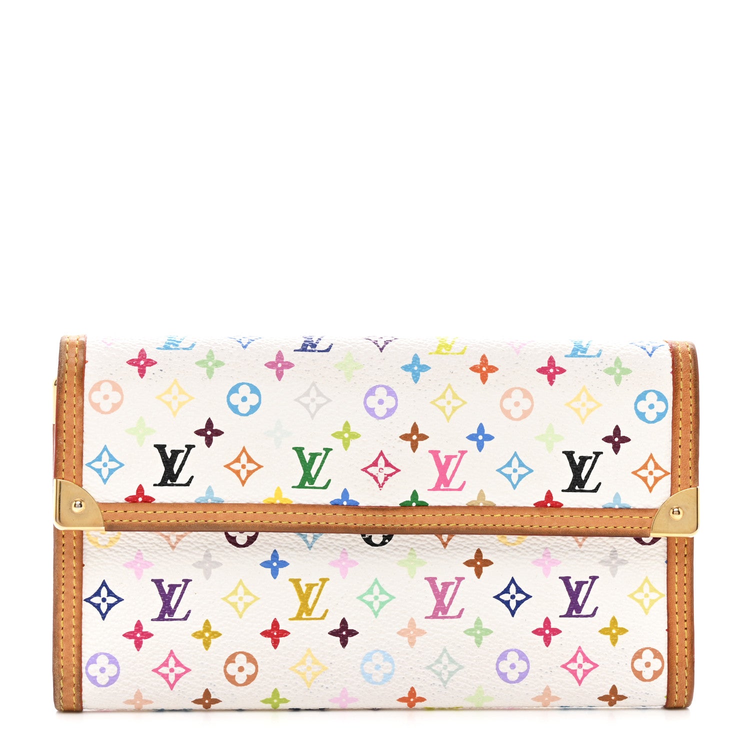 Louis Vuitton Monogram Multicolor Porte Tresor International Wallet White 1 of 8