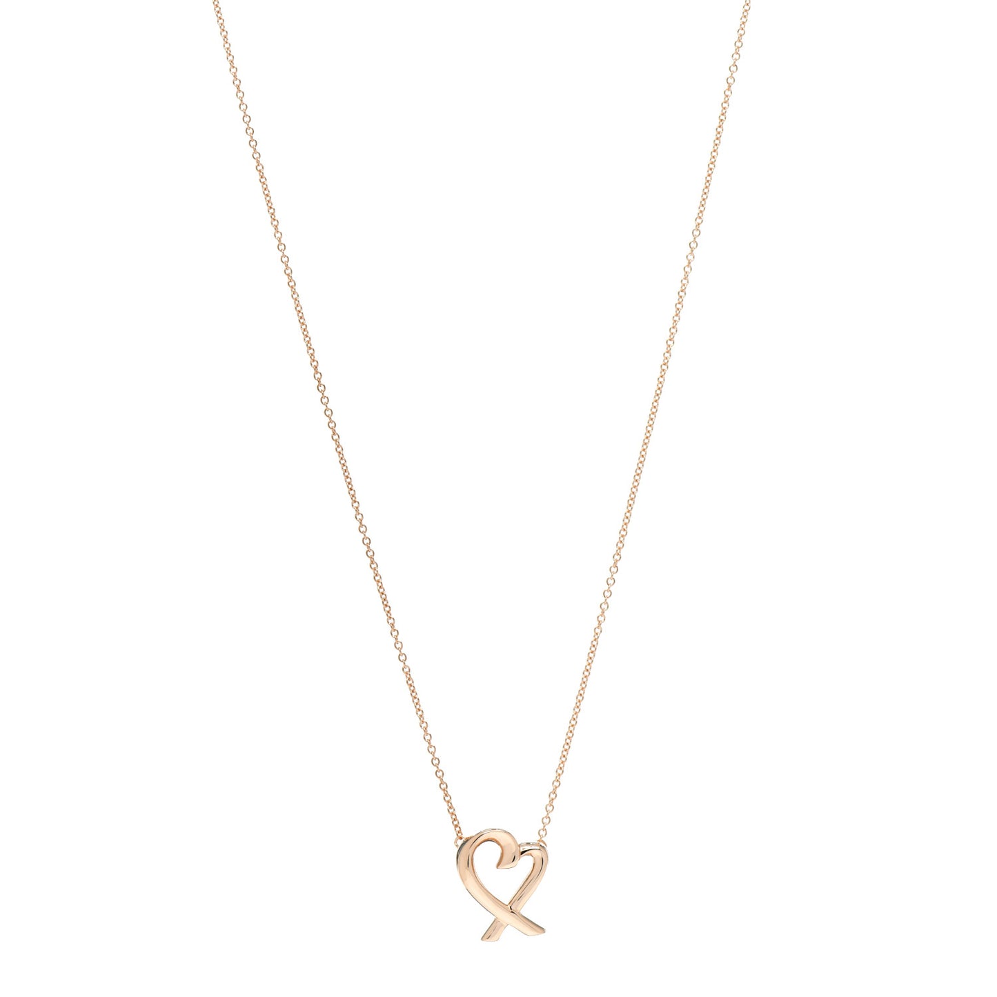18K Rose Gold Small Paloma Picasso Loving Heart Pendant Necklace
