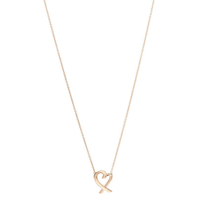 Tiffany 18K Rose Gold Small Paloma Picasso Loving Heart Pendant Necklace 1 of 4
