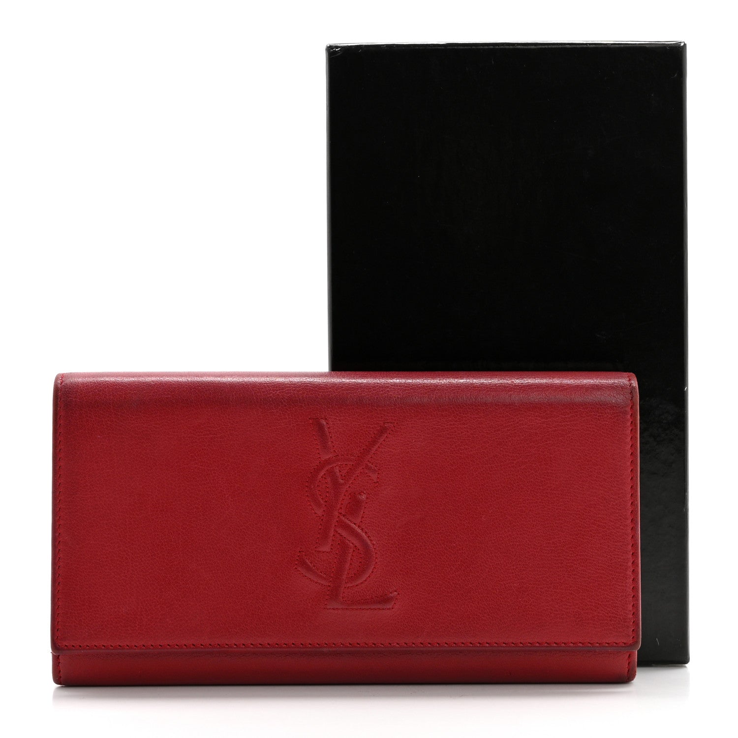 Saint Laurent Goatskin Belle De Jour Flap Wallet Rouge Orient 12 of 12