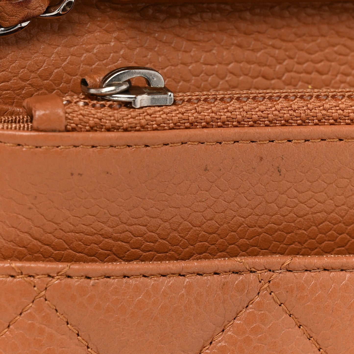 Caviar Quilted Wallet On Chain WOC Light Brown
