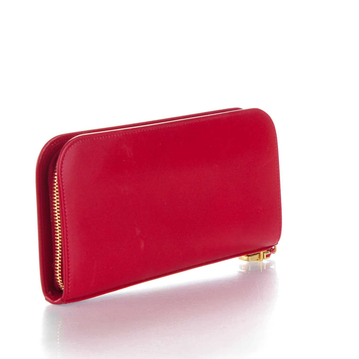 Saint Laurent Calfskin Classic Zip Around Continental Wallet Rouge Orient 3 of 8