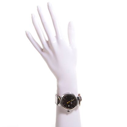 Louis Vuitton Stainless Steel Monogram 39mm Tambour Quartz Watch Brown 2 of 7