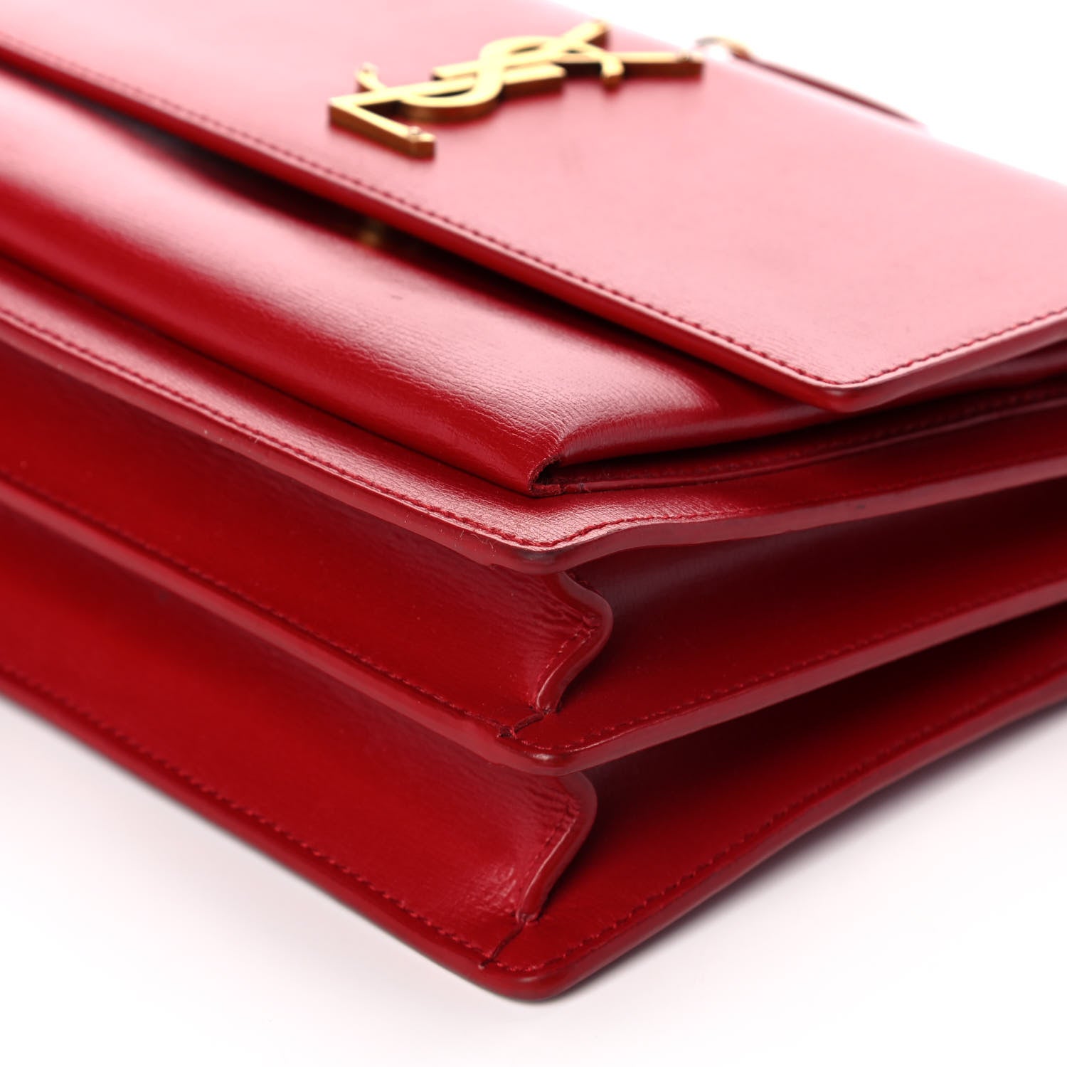 Saint Laurent Calfskin Medium Monogram Sunset Rouge Eros 10 of 13