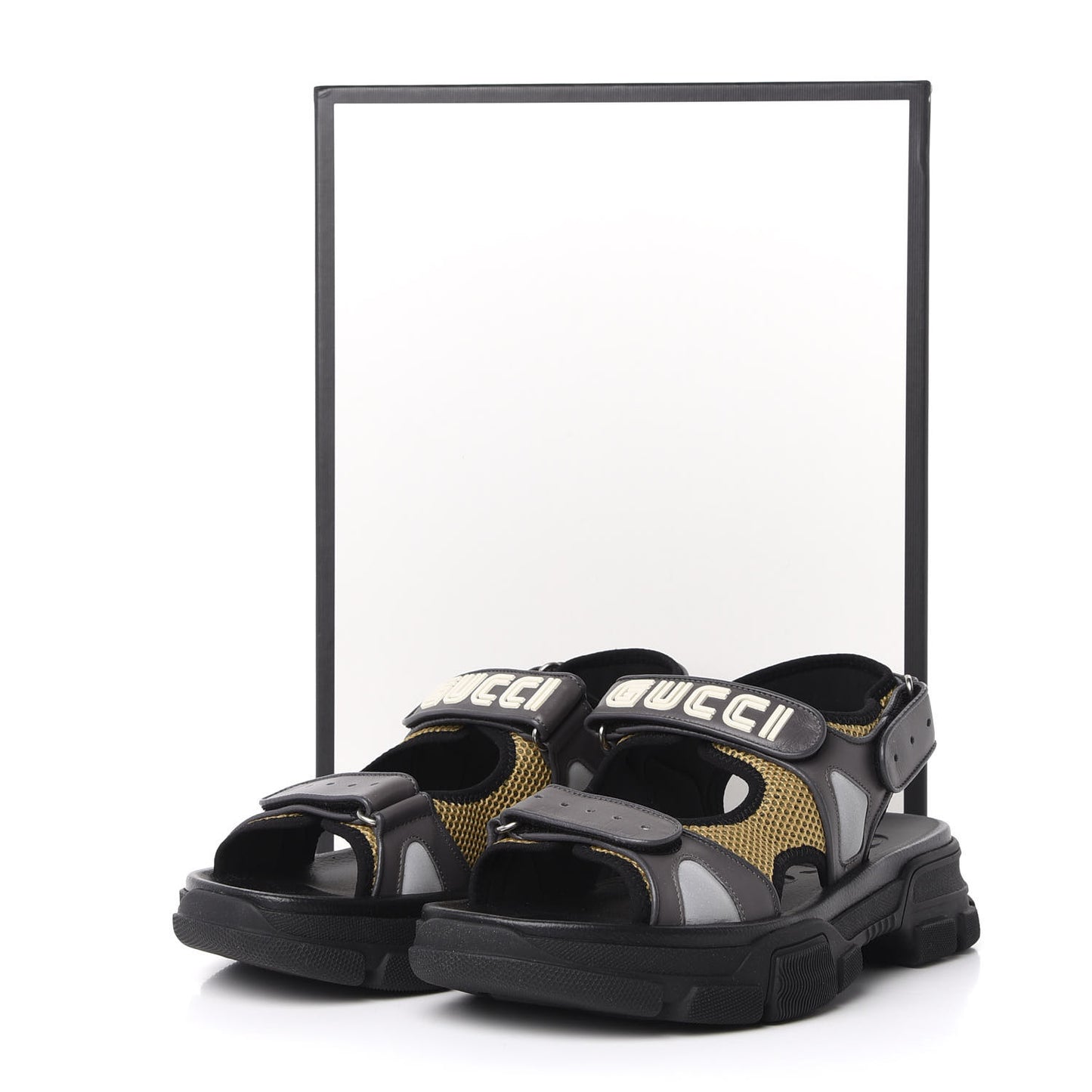 X SEGA Nappa Mesh Mens Aguru Sandals 11 Loess Black