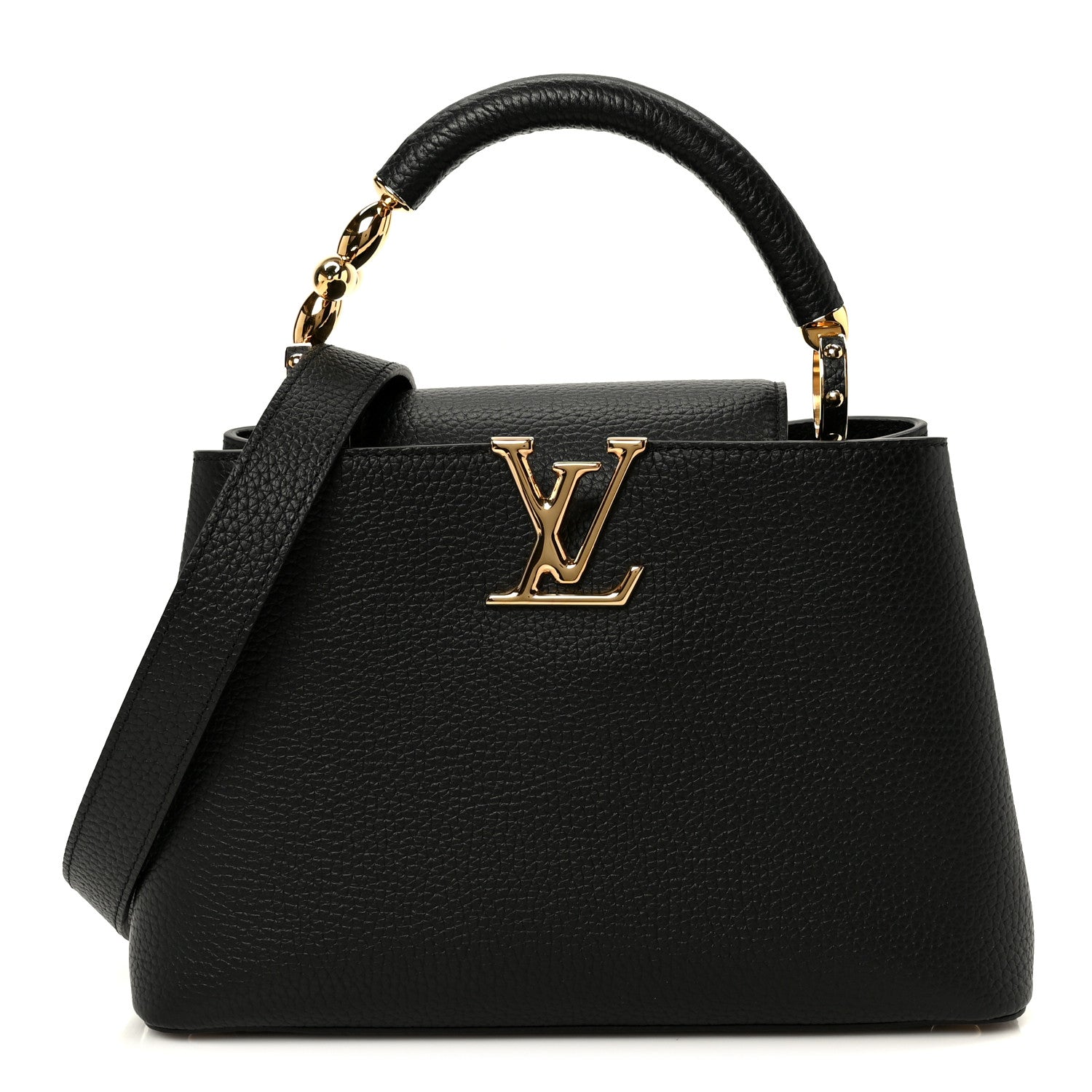 Louis Vuitton Taurillon Embellished Flower Handle Capucines BB  Black 1 of 9