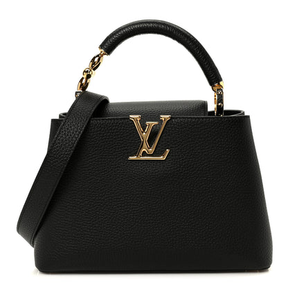 Louis Vuitton Taurillon Embellished Flower Handle Capucines BB  Black 1 of 9