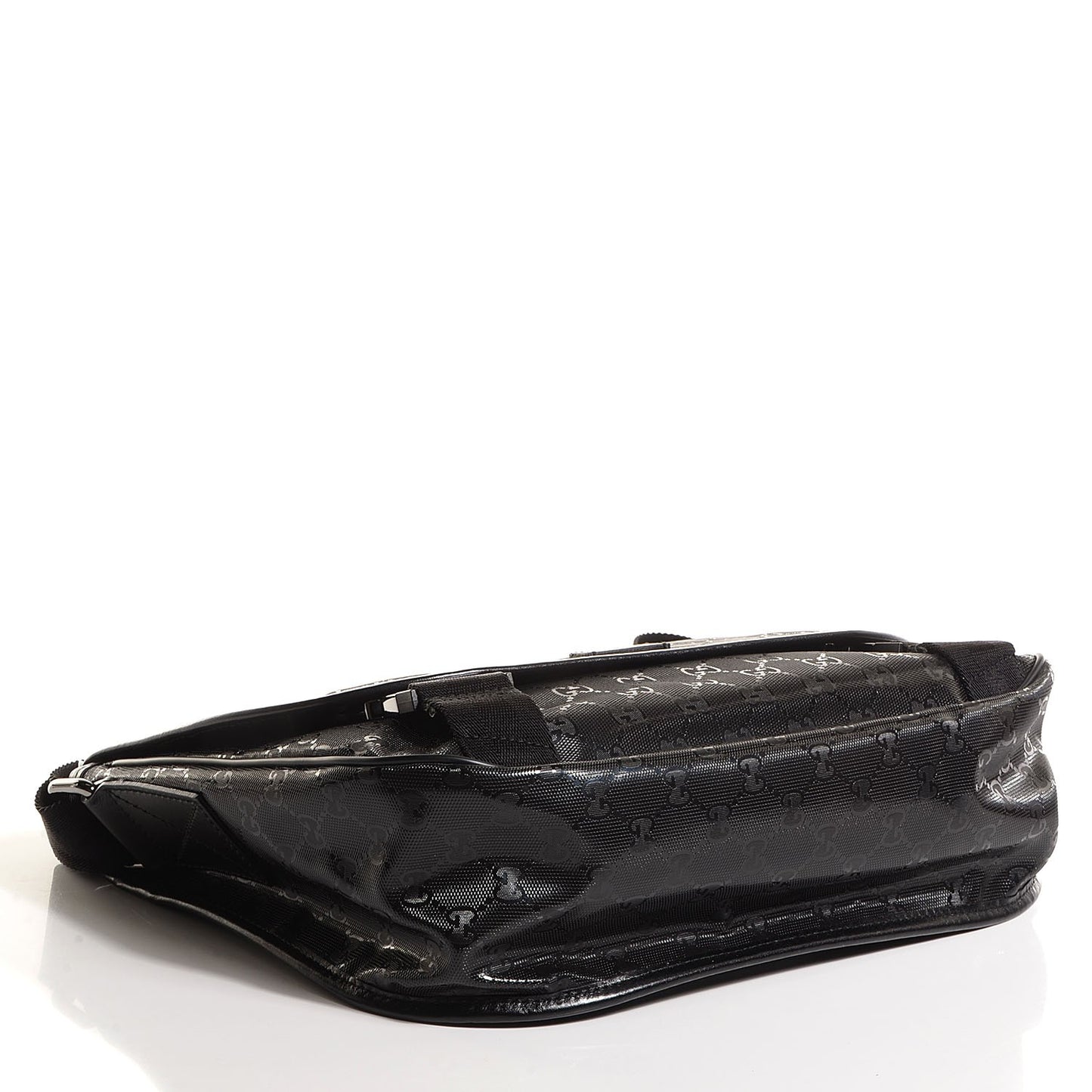 Imprime Monogram Medium Double Buckle Flap Messenger Bag Black