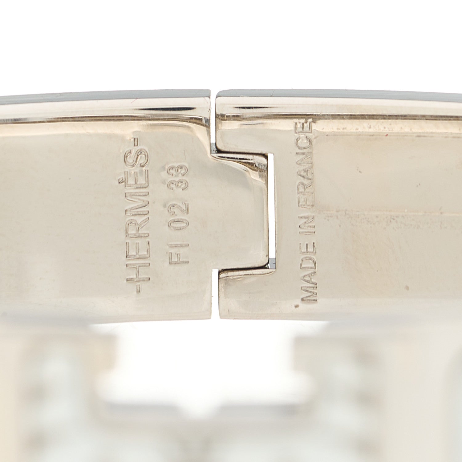 Hermes Enamel Printed D'Orphee Narrow Clic Clac H Bracelet PM Platine White 3 of 4