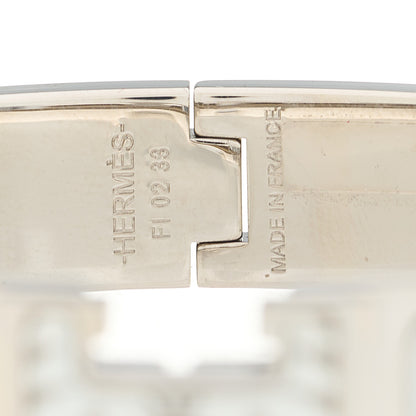 Hermes Enamel Printed D'Orphee Narrow Clic Clac H Bracelet PM Platine White 3 of 4