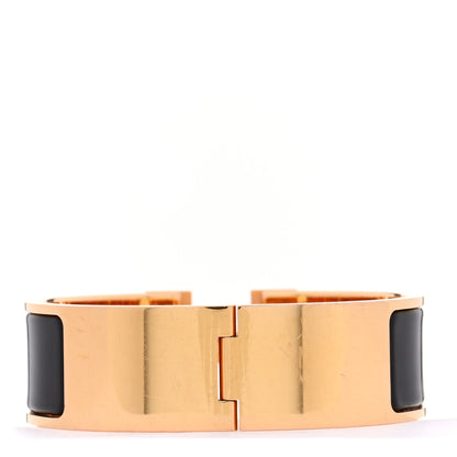Hermes Enamel Wide Clic Clac H Bracelet GM Black 3 of 6