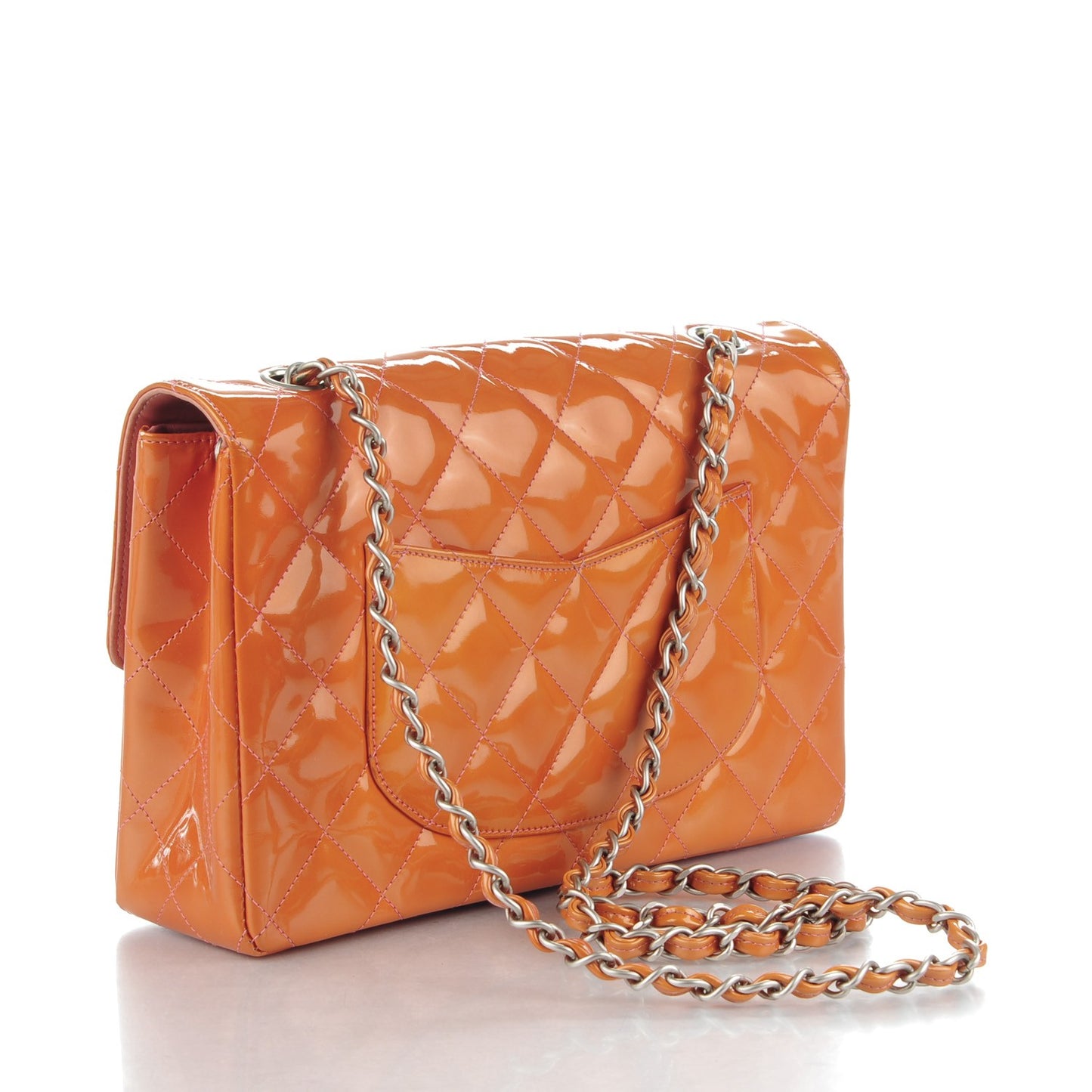 Patent Quilted Medium Single Flap